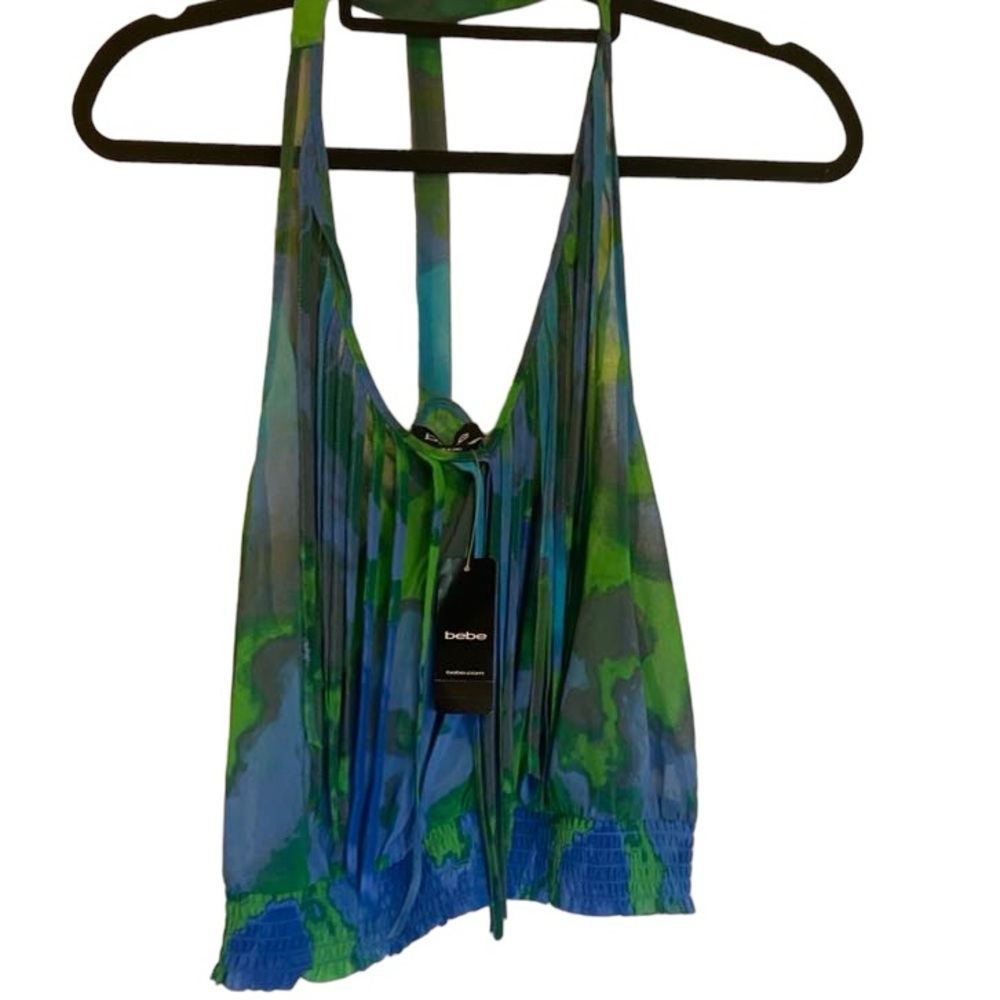 NWT Bebe fringe halter top Size M